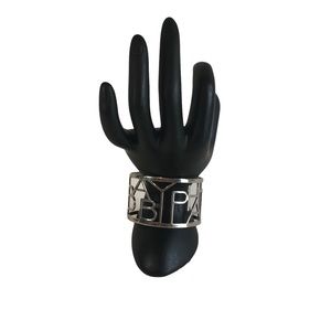 Retro vibes BABY PHAT LOGO silver tone cuff bracelet-FINAL PRICE
